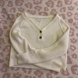 Aeropostale Cream Knit Sweater Cropped